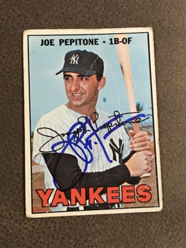 NY NEW YORK YANKEES JOE PEPITONE SIGNED AUTOGRAPHED 1967 TOPPS BASEBALL CARD