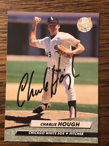 CHARLIE HOUGH CHICAGO WHITE SOX SIGNED 1992 FLEER ULTRA BASEBALL CARD #37