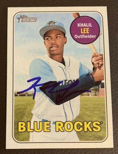 Khalil Lee Signed 2018 Topps Heritage Minors Autographed Auto Royals Card RC