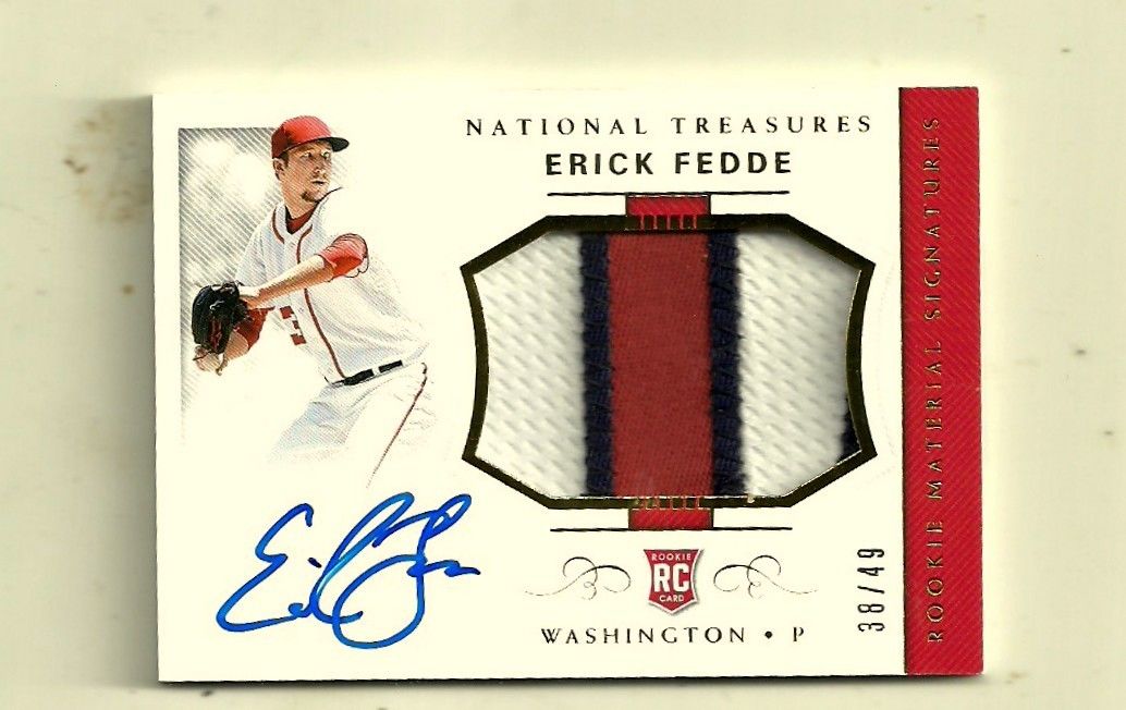 2018 National Treasures-Rookie Material Signature-Erick Fedde-Limited #38 of 49