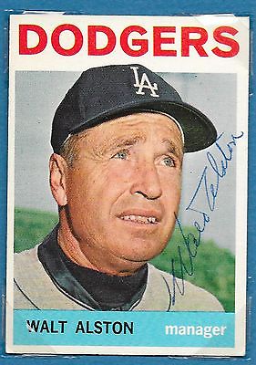 1964 TOPPS 101 CARD AUTOGRAPH WALT ALSTON  SMOKEY HOF 1983 DODGERS MGR 4 WS