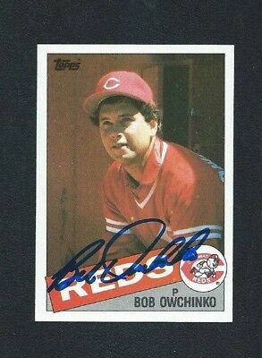 BOB OWCHINKO (Reds) Signed Autographed 1985 Topps Baseball Card #752 EX MINT