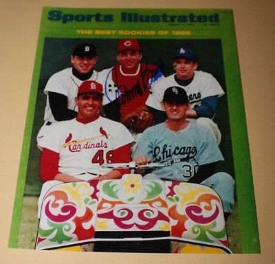 Johnny Bench Cincinnati Reds autograph signed color SI Cover Photo 8x10 Rookie