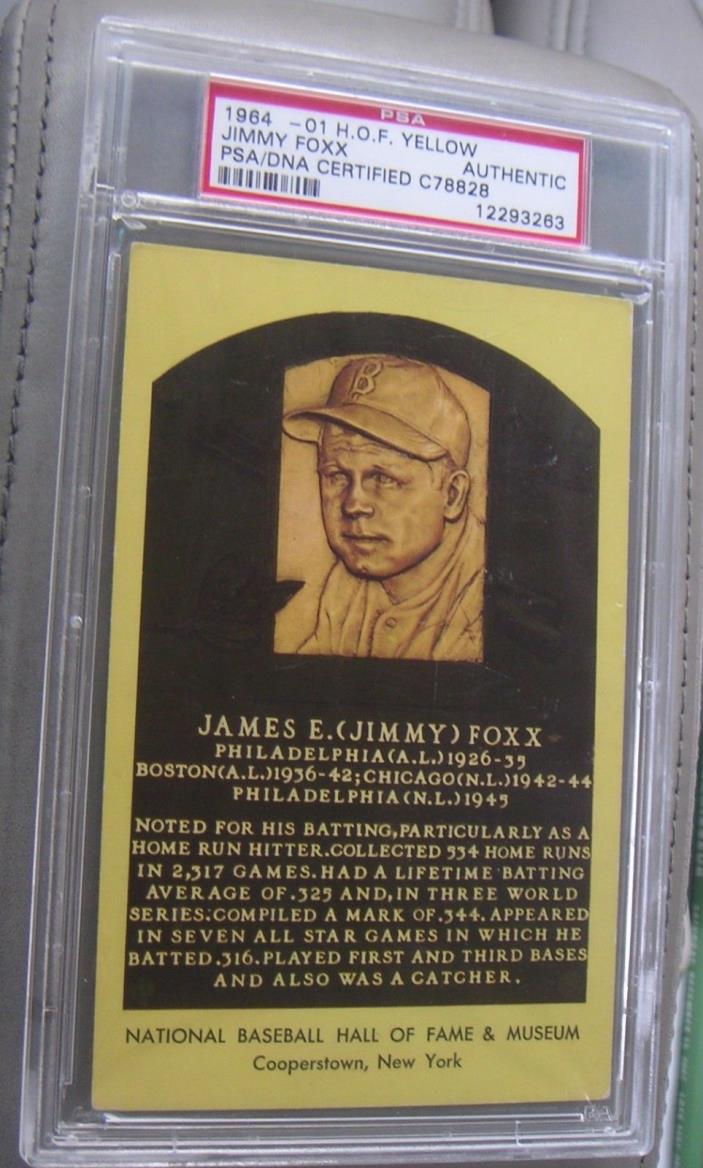 Jimmie Foxx Signed Gold HOF Plaque PSA/DNA Red Sox A's Cubs D. 67 EXTREME RARITY
