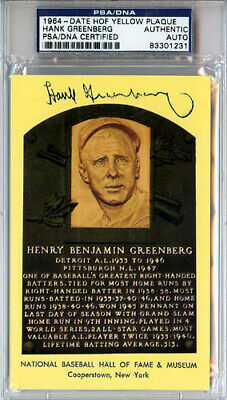Hank Greenberg Autographed Signed HOF Postcard PSA/DNA #83301231