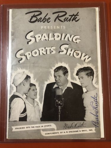 1944 BABE RUTH Signed Program AUTO BGS 9 Authenticated Autograph LOA Beckett