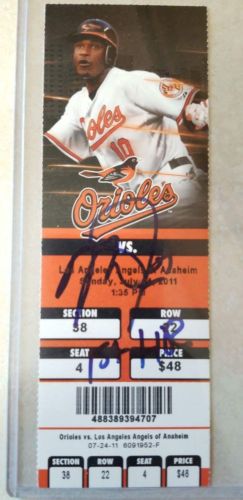 Extremely RARE Mike Trout signed 1st HR Ticket inscribed full ticket