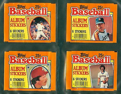 (4) 1984 TOPPS STICKERS WRAPPERS - GUIDRY RYAN SCHMIDT YOUNT (NM-MT) / LOT OF 4