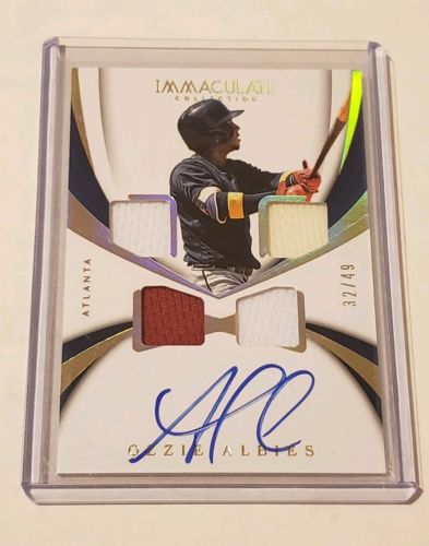 2018 Panini Immaculate Quad Relic Rookie Auto Ozzie Albies 32/49