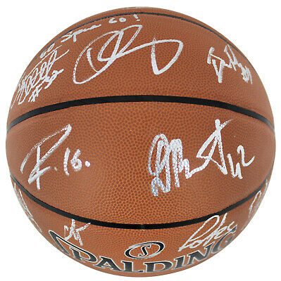 2018-19 Spurs (9) Derozan, Gasol, Poetl Signed Spalding Basketball BAS #A78905