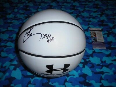 Authentic Autographed Stephen Curry Warriors NBA MVP Basketball Signed In Person