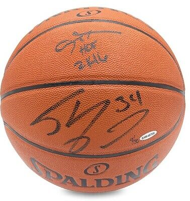 Allen Iverson Shaquille O'Neal Dual Autographed Basketball 76ers Lakers /30 UDA