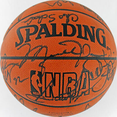1995-96 Bulls Team 16 Signed Front Office Basketball Jordan Pippen Rodman BAS