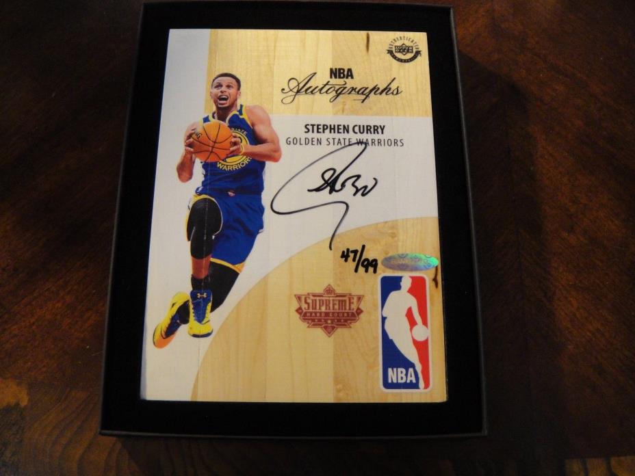 2016/17 Upper Deck Supreme Hard Court Basketball Stephen Curry Auto 47 /99 COA