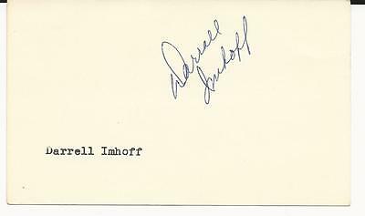 Darrall Imhoff - NBA player (deceased) autographed index card: Knicks, Lakers