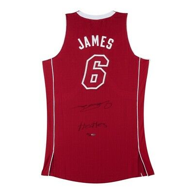 LeBron James Signed Autographed Jersey Heat Red Inscribed 