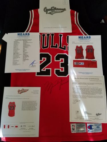 Michael Jordan Signed Pro Cut Game Jersey JSA UDA MEARS COA Autograph grade = 9