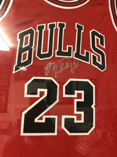 Michael Jordan Signed Autograph Chicago Bulls Jersey Framed W/COA