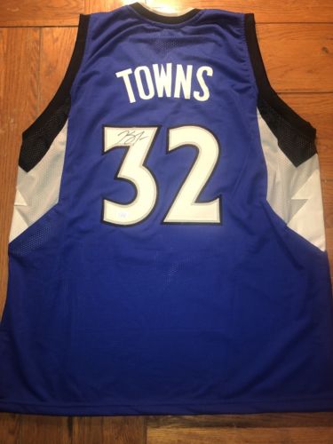 KARL-ANTHONY TOWNS AUTOGRAPHED MINNESOTA TIMBERWOLVES JERSEY WITH COA