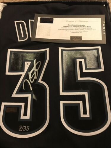 Kevin Durant Autographed Black Thunder NBA Swingman Signed Jersey Panini LE 8/35