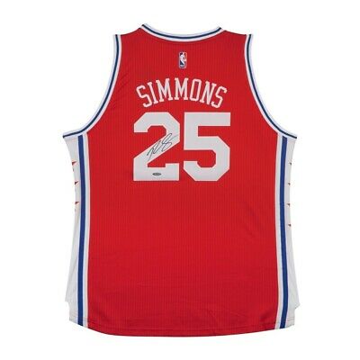 Ben Simmons Autographed Jersey Philadelphia 76ers Red Alternate Jersey UDA
