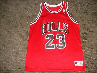 Vintage RETRO Chicago Bulls Michael Jordan RED #23 Jersey Champion 48 MINT