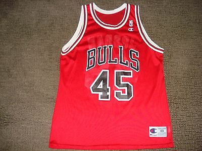 Vintage RETRO Chicago Bulls Michael Jordan RED #45 Jersey Champion 48 He's Back