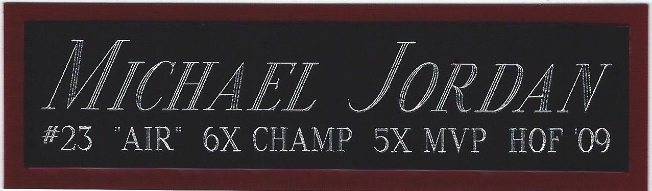 MICHAEL JORDAN CHICAGO BULLS NAMEPLATE FOR AUTOGRAPHED SIGNED BASKETBALL JERSEY