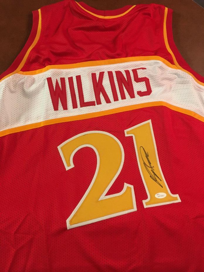 Dominique Wilkins Signed Atlanta Hawks Stitched Jersey JSA Witness Autographed