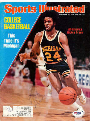 Rickey Green Autographed Signed Sports Illustrated Cover Michigan PSA #S63145