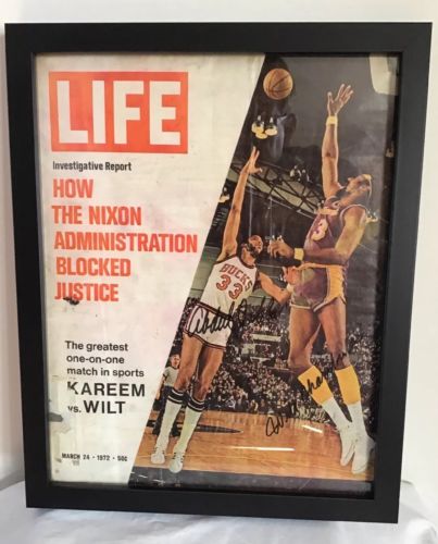Kareem Abdul Jabar Wilt Chamberlain Autographed Authenticated Life Magazine 1972
