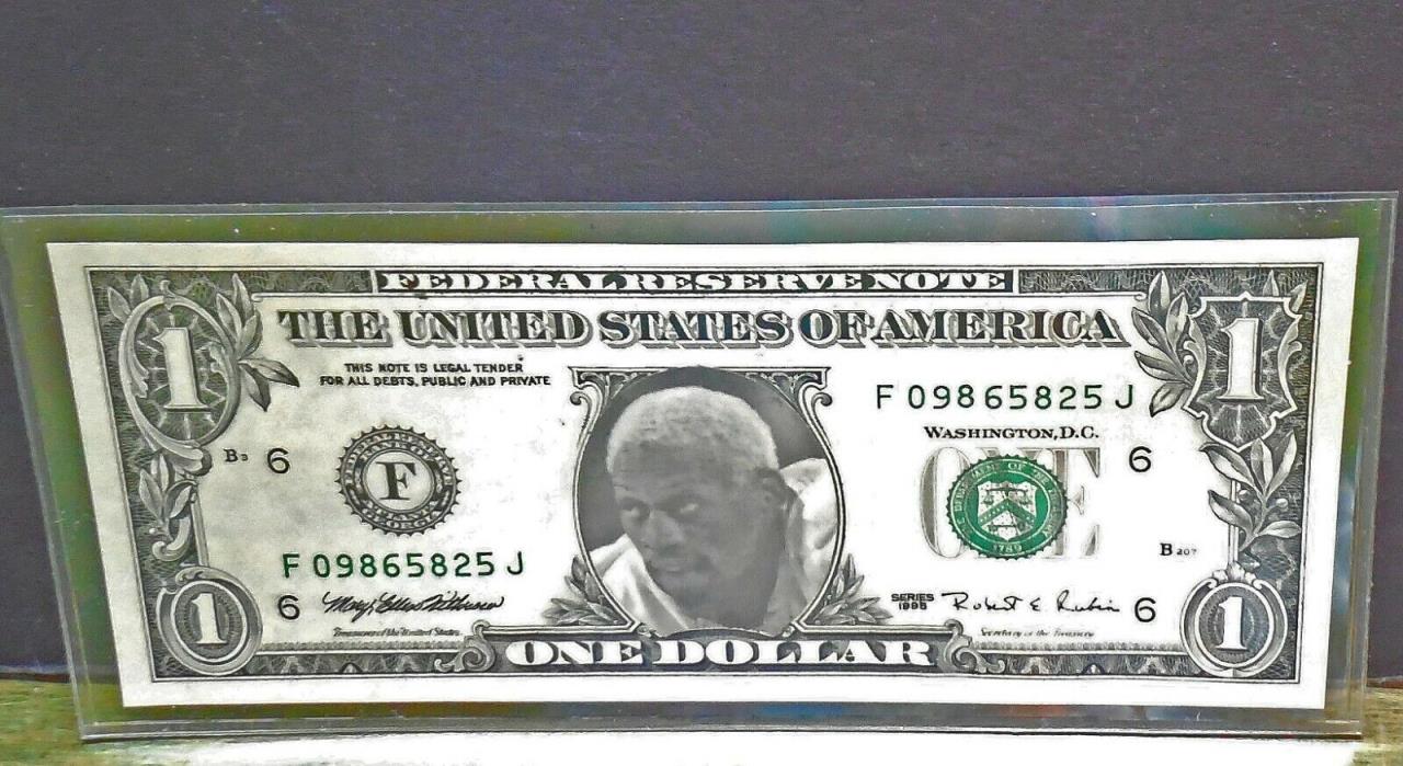 Dennis Rodman Picture $1 One Dollar Bill 1995