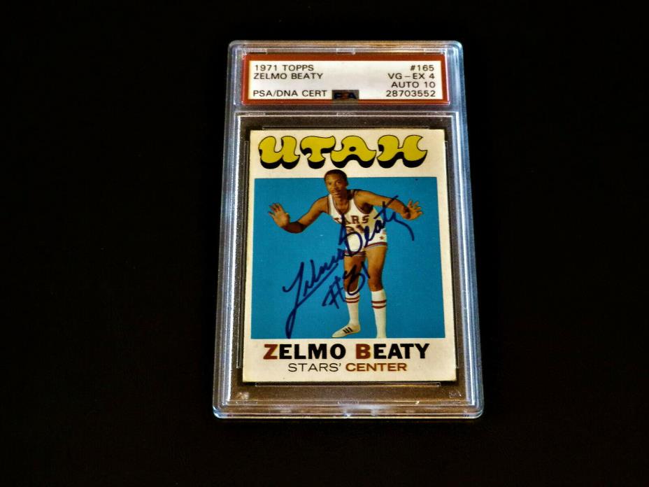 Zelmo Beaty 1971 Topps Autographed RC HOF '70s ABA 1971-72 Topps Auto 10 PSA/DNA
