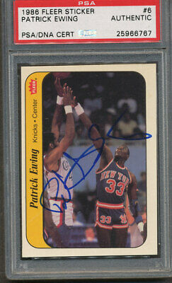 1986/87 Fleer Sticker #6 Patrick Ewing PSA/DNA Certified Authentic Signed *6767
