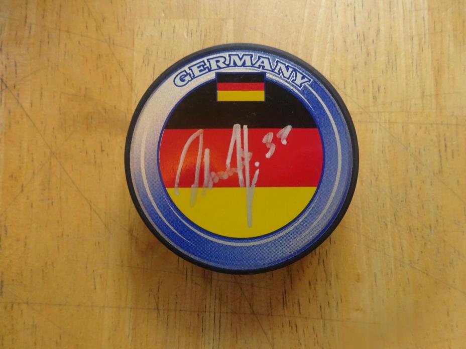 Olaf Kolzig Autographed Team Germany Hockey Puck      Free  s/h