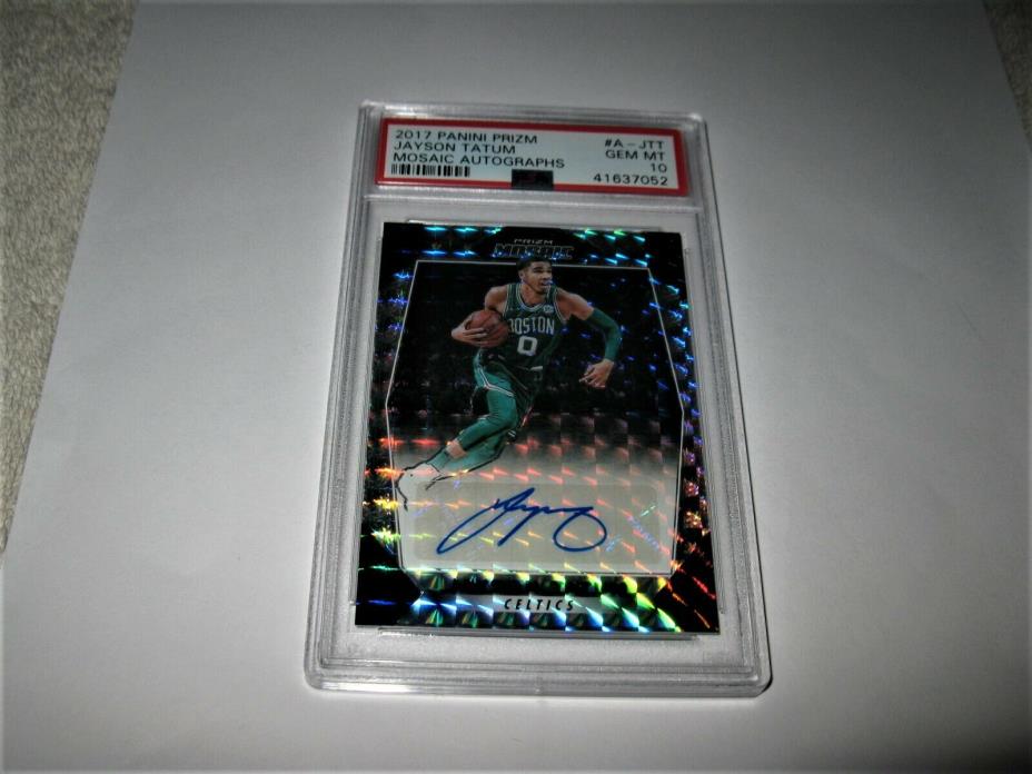 2017 PRIZM Mosaic Autographs Auto JAYSON TATUM PSA 10 GEM 88/99 CELTICS HOT!