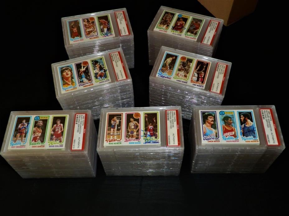 (167) 1980 Topps NBA Basketball Autographed HOF Set Lot Auto 1980-81 PSA/DNA