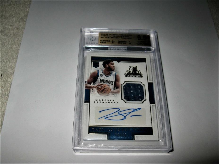 2015 NATIONAL TREASURES RC BGS 9.5/10 AUTO Karl Anthony Towns Timberwolves 74/99