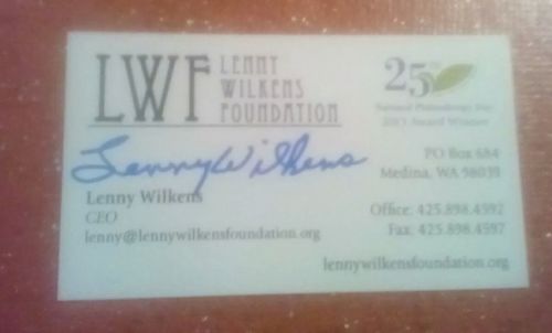 Lenny Wilkens signed autograph auto Business Card LWF Foundation