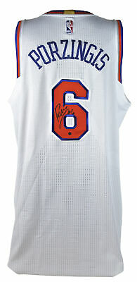 Knicks Kristaps Porzingis Signed 2/23/2017 Game Used #6 Road Jersey Steiner LOA