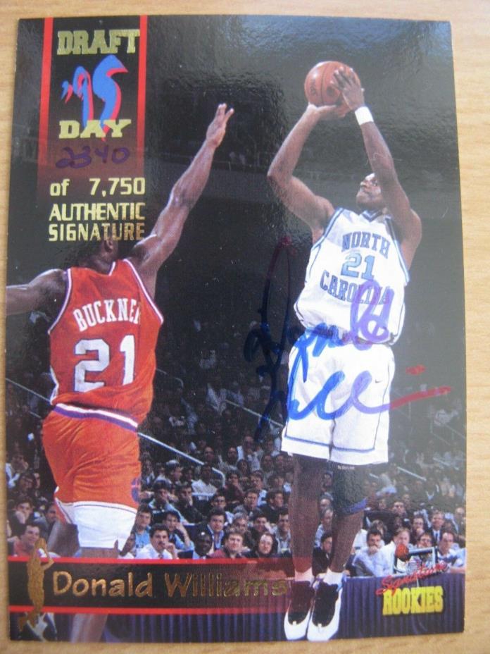 Donald Williams 1995 Signature Rookies Autograph UNC TarHeels Final 4 MVP