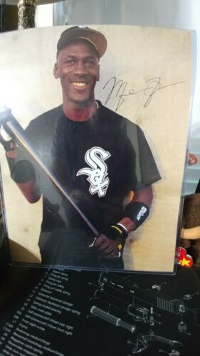 Mint Michael Jordan signed autograph baseball book page signature 8.5 x 11