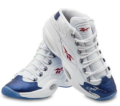 Allen Iverson Signed Autographed Reebok Shoes Blue Toe Mid 76ers Sixers /30 UDA