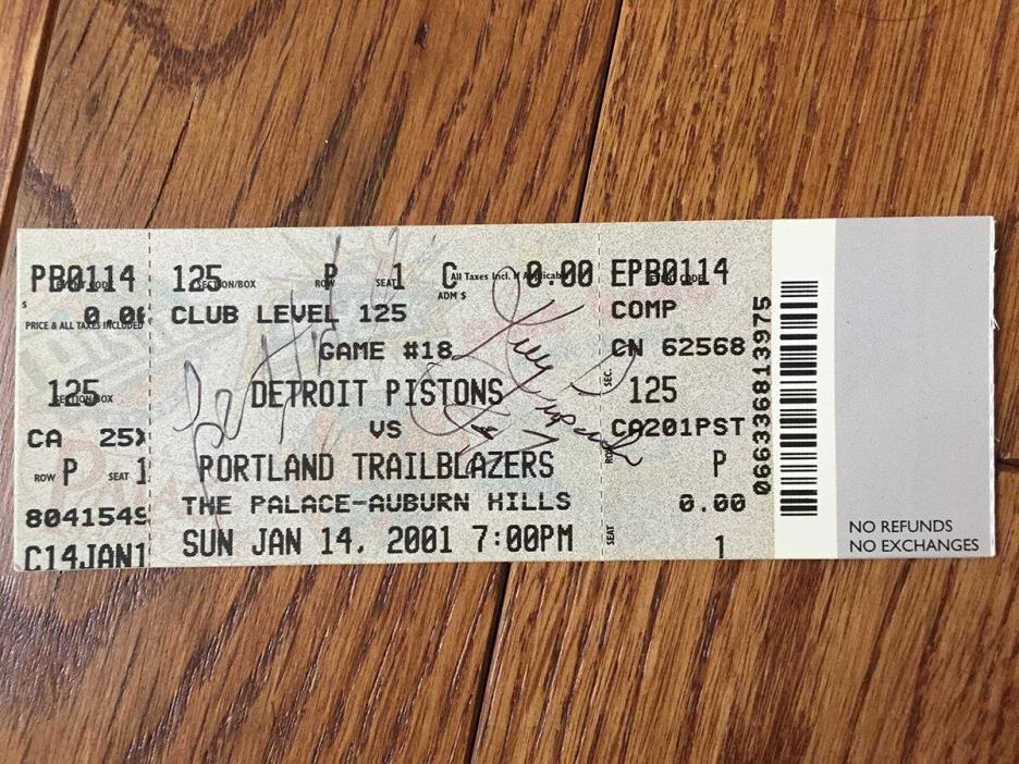 Ben Wallace Signed Pistons Ticket