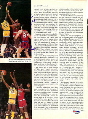 Magic Johnson & Caldwell Jones Autographed Signed Magazine Page Photo PSA S63081