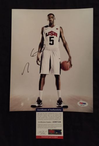 Kevin Durant Autographed Photo Team USA Warriors KD Champs MVP Auto COA PSA DNA