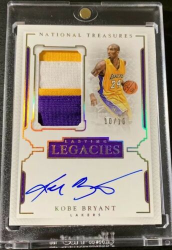 2015-16 Kobe Bryant National Treasures NT Patch On-Card Auto 10/10 Game Worn