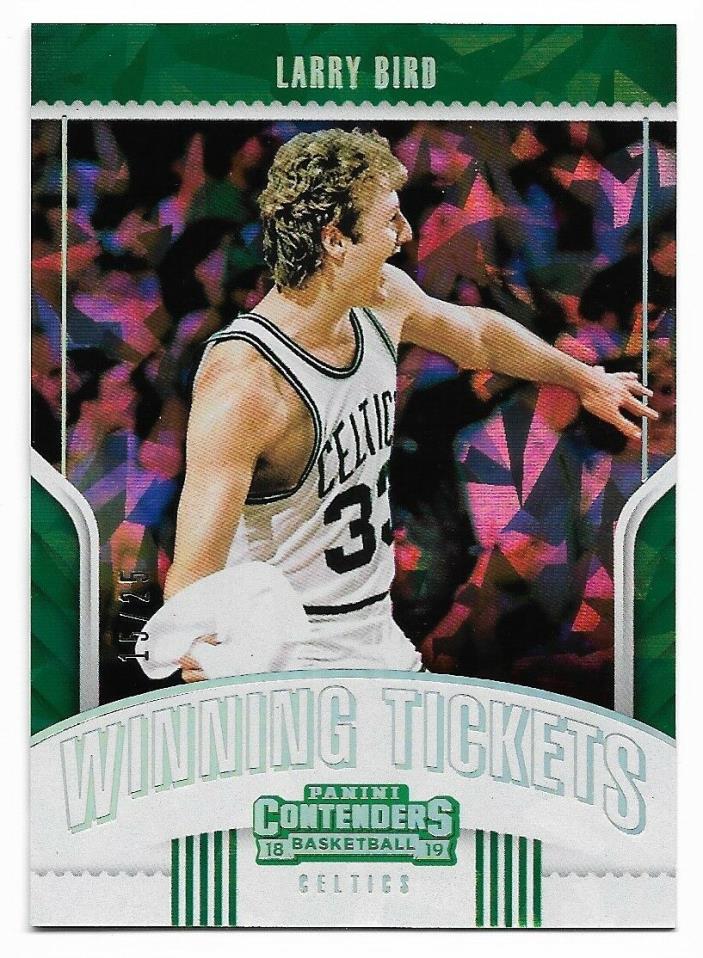 Larry Bird 2018-19 Contenders Winning Tickets Cracked Ice #/25 SP Panini Celtics