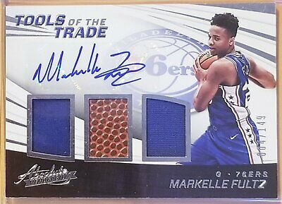 MARKELLE FULTZ 2017-18 ABSOLUTE TOOL TRADE TOTT RC PATCH BALL JERSEY AUTO