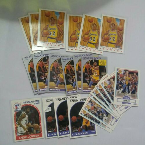 Ervin Magic Johnson Fleer '91 '90 NBA Hoops '89 '90 Basketball Card #6 23 lot